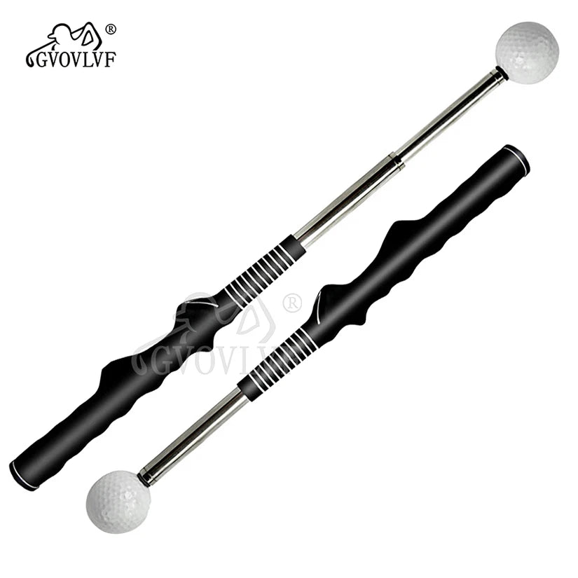 Rhythm Click Sound Telescopic Warm Up Golf Swing Trainer Correcting Gesturer Training Aid for Tempo Grip Strength Practice Stick