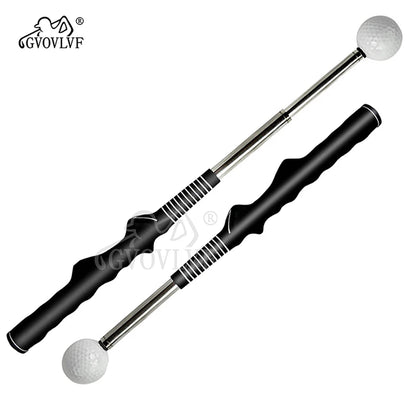 Rhythm Click Sound Telescopic Warm Up Golf Swing Trainer Correcting Gesturer Training Aid for Tempo Grip Strength Practice Stick