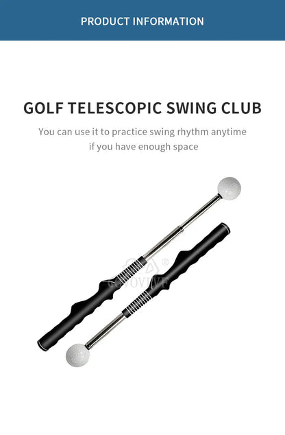 Rhythm Click Sound Telescopic Warm Up Golf Swing Trainer Correcting Gesturer Training Aid for Tempo Grip Strength Practice Stick