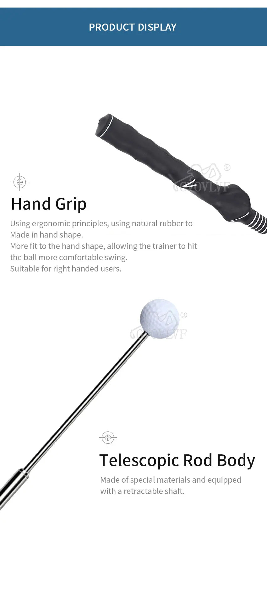 Rhythm Click Sound Telescopic Warm Up Golf Swing Trainer Correcting Gesturer Training Aid for Tempo Grip Strength Practice Stick