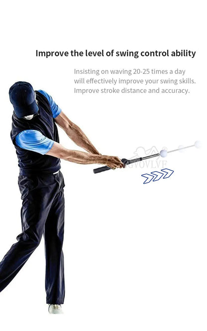 Rhythm Click Sound Telescopic Warm Up Golf Swing Trainer Correcting Gesturer Training Aid for Tempo Grip Strength Practice Stick